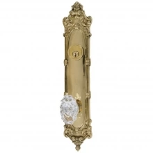 Brass Accents<br />D05-K445 J/K - Victorian Collection Deadbolt with Lever or Knob Full Plate Set