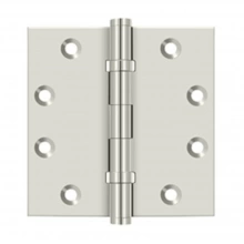 Deltana<br />DSB45B - 4 1/2" X 4 1/2" Square Hinge PAIR, Solid Brass, Heavy Duty Ball Bearing