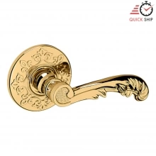 Baldwin - 5121.031.PASS IN STOCK - 5121 Lever w/ R012 Rose - Passage Set, Non-Lacquered Brass Finish 5121031PASS Quick Ship