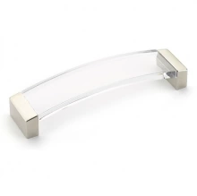 Schaub - 320-15-CL - Positano Pull, Arched, Satin Nickel, Clear, 128 mm