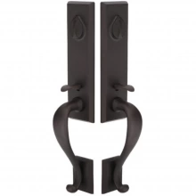 Emtek - 453515 - Rectangular Monolithic Grip by Grip Entrance Handleset - Single Cylinder