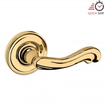 Baldwin - 5108.031.PASS IN STOCK - 5108 Lever w/ 5048 Rose - Passage Set, Non-Lacquered Brass Finish 5108031PASS Quick Ship