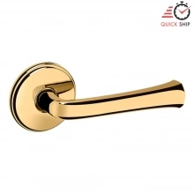 Baldwin - 5112.003.PASS IN STOCK - 5112 Lever w/ 5075 Rose - Passage Set, Lifetime Polished Brass Finish 5112003PASS Quick Ship