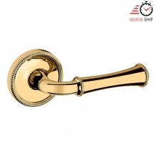 Baldwin - 5118.003.PASS IN STOCK - 5118 Lever w/ 5076 Rose - Passage Set, Lifetime Polished Brass Finish 5118003PASS Quick Ship