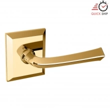 Baldwin - 5141.003.PASS IN STOCK - 5141 Lever w/ R033 Rose - Passage Set, Lifetime Polished Brass Finish 5141003PASS Quick Ship
