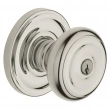 Baldwin<br />5210.055 - Colonial Knob - Keyed Entry with Classic Rose, Lifetime Polished Nickel Finish 5210055 Quick Ship