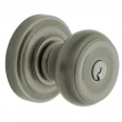 Baldwin<br />5210.076 - Colonial Knob - Keyed Entry with Classic Rose, Lifetime (PVD) Graphite Nickel Finish 5210076 Quick Ship