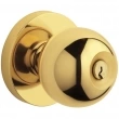 Baldwin<br />5215.003 - Modern Knob - Keyed Entry with Contemporary Rose, Lifetime Polished Brass Finish 5215003 Quick Ship