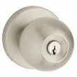 Baldwin<br />5215.056 - Modern Knob - Keyed Entry with Contemporary Rose, Lifetime Satin Nickel Finish 5215056 Quick Ship