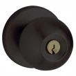 Baldwin<br />5215.190 - Modern Knob - Keyed Entry with Contemporary Rose, Satin Black Finish 5207690 Quick Ship