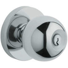 Baldwin - 5215.260 - Modern Knob - Keyed Entry with Contemporary Rose, Polished Chrome Finish 5215260 Quick Ship