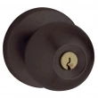 Baldwin<br />5215.402 - Modern Knob - Keyed Entry with Contemporary Rose, Distressed Oil-Rubbed Bronze Finish 5215402 Quick Ship