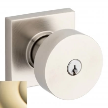 Baldwin - 5250.003 - Contemporary Knob w/ Square Rose - Keyed Entry - Lifetime Polished Brass 5250003 Quick Ship