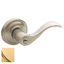 Baldwin - 5255.044 - Wave Lever w/ Classic Rose - Keyed Entry - Lifetime Satin Brass 5255044 Quick Ship