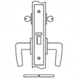 Accurate<br />8746 - Classroom Double Locking Narrow Backset Lock with Narrow Faceplate