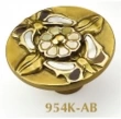 Schaub<br />954K-AB - Solid Brass, Symphony, Heirloom Treasures, Round Knob Antique Brass