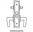 Accurate<br />8722 - Store Door Narrow Backset Lock with Narrow Faceplate