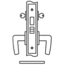 Accurate - 9022M - Store Door Lock with Narrow Faceplate Marine Grade