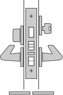 K. Apartment <br> Same as Entrance but Auxiliary latch deadlocks latch bolt 