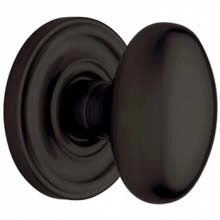 Baldwin - 5025.102 EGG KNOB W/ 5048 ROSE - Oil Rubbed Bronze -  Pre-Configured Set With Knobs, Roses, Latch & 2 1/8 Adapter 5025102