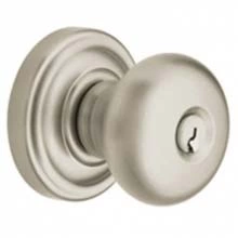 Baldwin - 5205.056 - Classic Knob - Keyed Entry with Classic Rose, Lifetime Satin Nickel Finish 5205056 Quick Ship