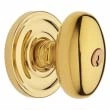 Baldwin<br />5225.031 - EGG KNOB W/ CLASSIC ROSE - KEYED ENTRY - NON-LACQUERED BRASS 5225031