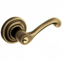 Baldwin - 5245.050 - Classic Lever w/ Classic Rose - Keyed Entry - Satin Brass & Black 5245050 Quick Ship