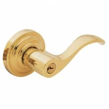 Baldwin - 5255.003 - Wave Lever w/ Classic Rose - Keyed Entry - Lifetime Polished Brass 5255003 Quick Ship