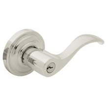 Baldwin - 5255.055 - Wave Lever w/ Classic Rose - Keyed Entry - Lifetime Polished Nickel 5255055 Quick Ship