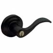 Baldwin<br />5255.190 - Wave Lever w/ Classic Rose - Keyed Entry - Satin Black 5255190 Quick Ship