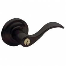 Baldwin - 5255.402 QUICKSHIP - Wave Lever w/ Classic Rose - Keyed Entry - Distressed Oil Rubbed Bronze 5255402 Quick Ship