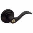 Baldwin<br />5255.402 QUICKSHIP - Wave Lever w/ Classic Rose - Keyed Entry - Distressed Oil Rubbed Bronze 5255402 Quick Ship