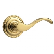 Baldwin - 5455V.031. - Wave Lever With 5048 Rose - Non-Lacquered Brass 5455V031 Quick Ship