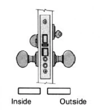 Baldwin - 6077 - ENTRANCE EMERGENCY EGRESS MORTISE LOCK BOX ONLY WITH AUXILIARY LATCH - 2 3/4" BACKSET - KNOB X KNOB/LEVER X LEVER