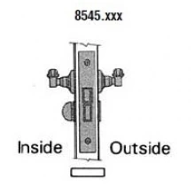 Baldwin - 8545 - SMALL CASE LEVER X LEVER INTERIOR MORTISE LOCK - PRIVACY - 2 1/2" BACKSET