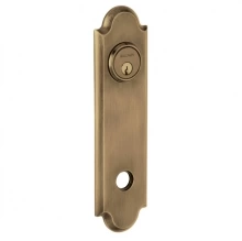 Baldwin - R032.050 - 10" ARCHED ROSE - ENTRY OR PASSAGE/PRIVACY - SATIN BRASS AND BLACK R032050