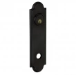 Baldwin<br />R032.190 - 10" ARCHED ROSE - ENTRY OR PASSAGE/PRIVACY - SATIN BLACK R032190