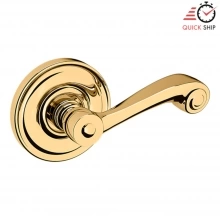 Baldwin - 5103.003.PASS IN STOCK - 5103 Lever w/ 5048 Rose - Passage Set, Lifetime Polished Brass Finish 5103003PASS Quick Ship