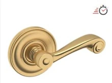 Baldwin - 5103.033.PASS IN STOCK - 5103 Lever w/ 5048 Rose - Passage Set, Vintage Brass Finish 5103033PASS Quick Ship