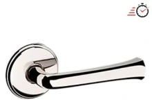 Baldwin - 5112.055.PASS IN STOCK - 5112 Lever w/ 5075 Rose - Passage Set, Lifetime (PVD) Polished Nickel Finish 5112055PASS Quick Ship