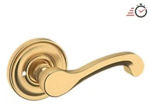 Baldwin<br />5445V.044.PASS IN STOCK - Classic Lever with 5048 Rose - Passage Set, Lifetime (PVD) Satin Brass Finish 5445V044PASS Quick Ship