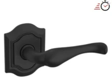 Baldwin - 5447V.190.PASS IN STOCK - 5447V Bethpage Lever with R027 Rose - Passage Set, Satin Black Finish 5447V190PASS Quick Ship