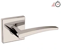 Baldwin - L022.055.PASS IN STOCK - L022 Lever w/ R017 Rose - Passage Set, Lifetime (PVD) Polished Nickel Finish L022055PASS Quick Ship