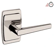 Baldwin - L024.055.PASS IN STOCK - L024 Lever w/ R046 Rose - Passage Set, Lifetime (PVD) Polished Nickel Finish L024055PASS Quick Ship