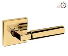 Baldwin - L029.003.PASS IN STOCK - L029 Lever w/ R017 Rose - Passage Set, Lifetime Polished Brass Finish L029003PASS Quick Ship