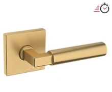 Baldwin - L029.033.PASS IN STOCK - L029 Lever w/ R017 Rose - Passage Set, Vintage Brass Finish L029033PASS Quick Ship