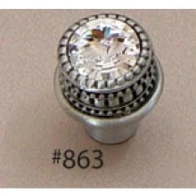 Carpe Diem Cabinet Knobs - 863 CD - 863 Cach&eacute; medium round knob with Swarovski Crystals 