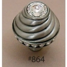 Carpe Diem Cabinet Knobs - 864B CD - 864B  Cach&eacute; large round knob with side Swarovski crystals