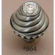 Carpe Diem Cabinet Knobs<br />864B CD - 864B  Cach&eacute; large round knob with side Swarovski crystals
