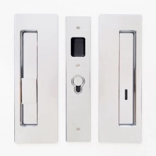 Cavilock - CL400B0029 - Cavity Sliders Magnetic Privacy Pocket Door Set, Snib LH (Left Hand)/ Emerg RH, Bright Chrome, for 1 3/8" Door Thickness
